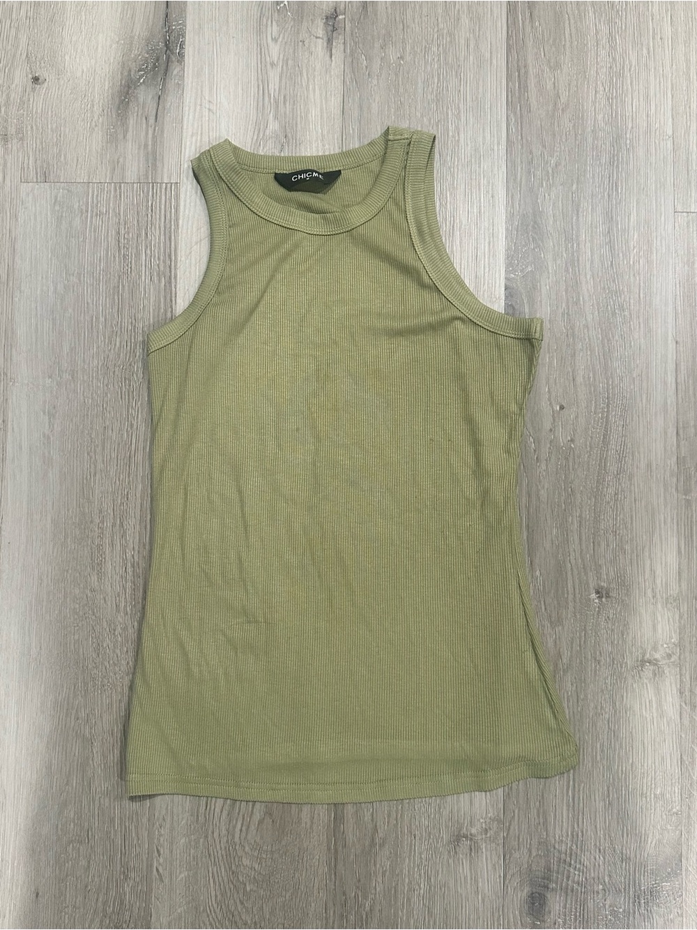 CHICMO Olive Ribbed Tank Top